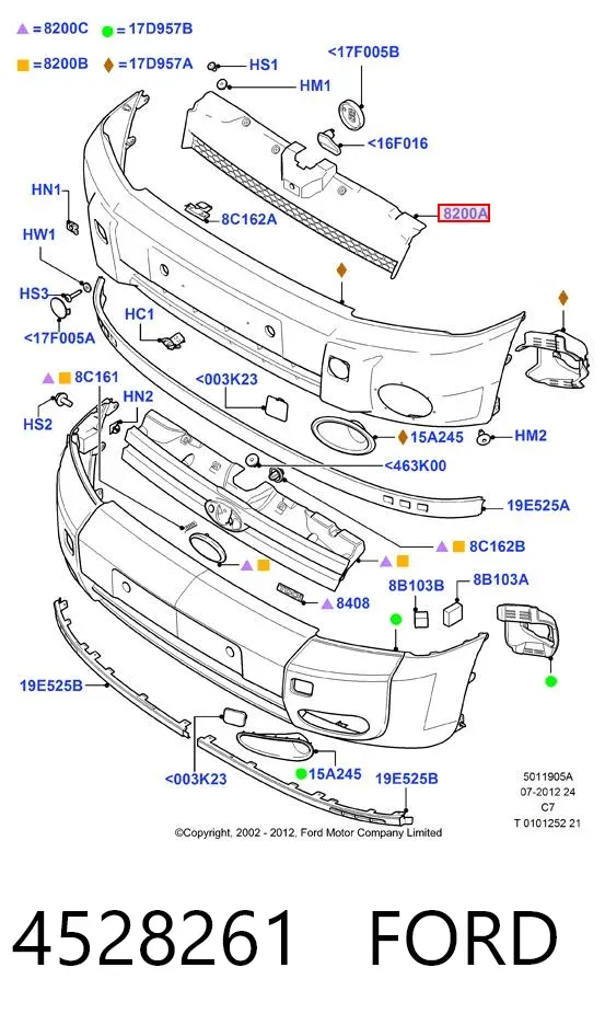 Atrapa chłodnicy 4528261 Ford