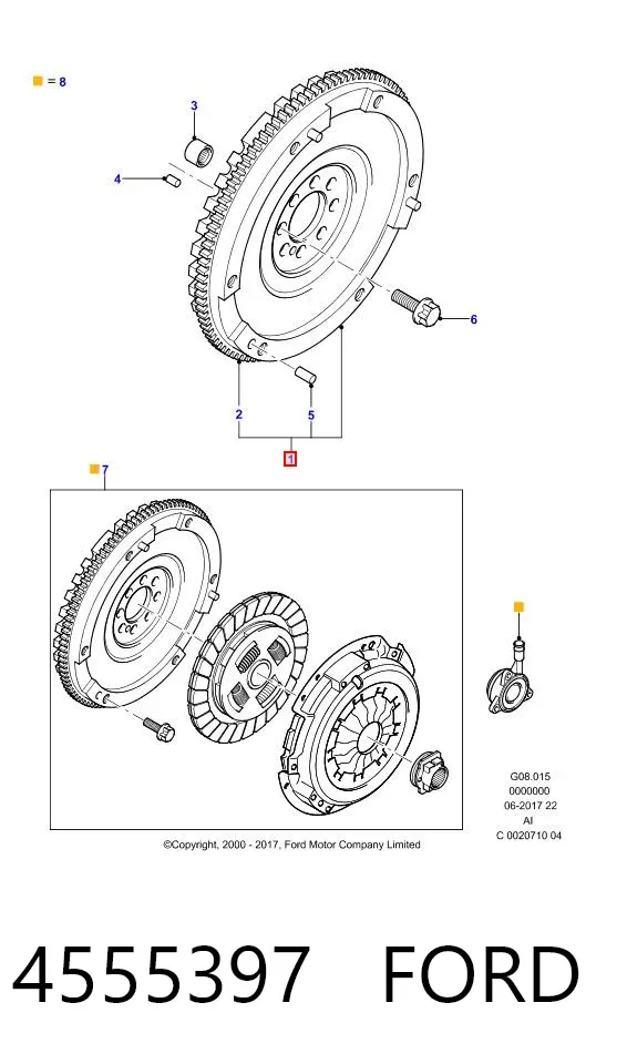 Koło zamachowe silnika 4555397 Ford