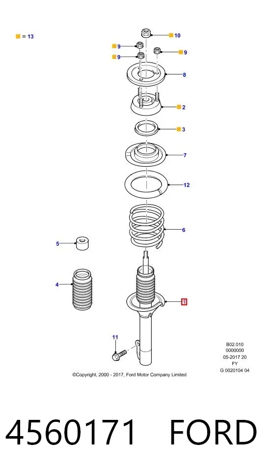 Amortyzator przedni 4560171 Ford