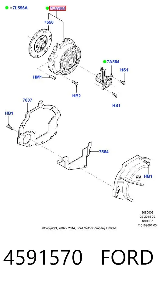 Zestaw sprzęgła (3 części) 4591570 Ford