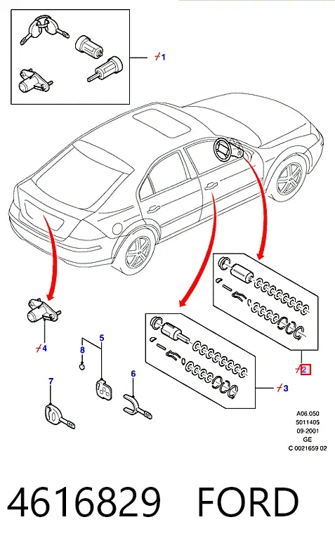 Wkładka stacyjki zapłonowej 4616829 Ford
