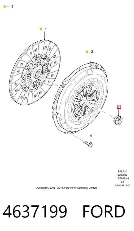 Łożysko wyciskowe sprzęgła 4637199 Ford
