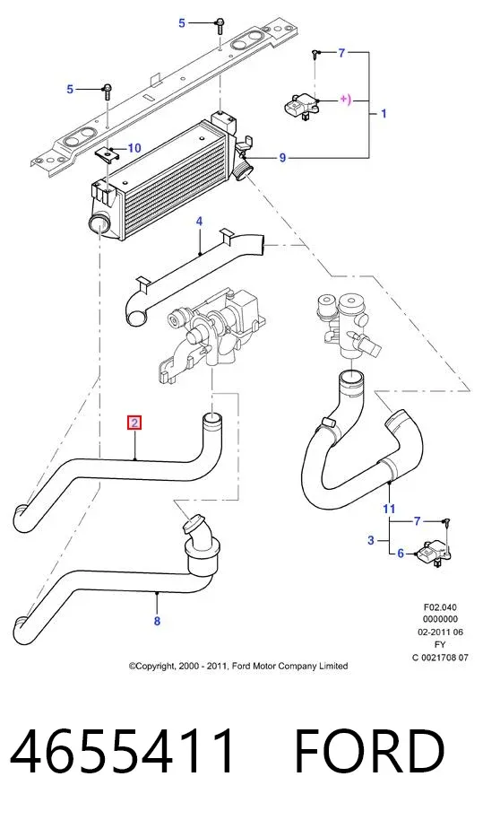 Przewód (króciec) intercoolera 4655411 Ford
