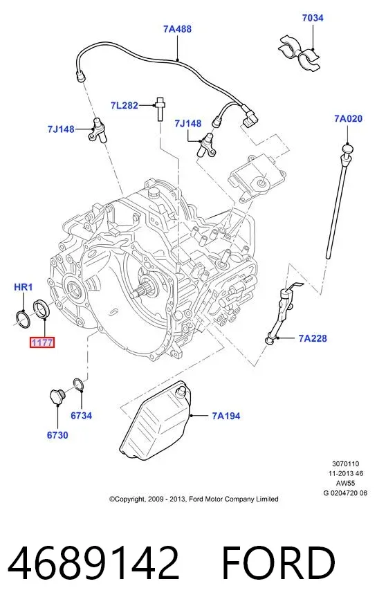 Uszczelniacz półosi lewej mostu przedniego 4689142 Ford