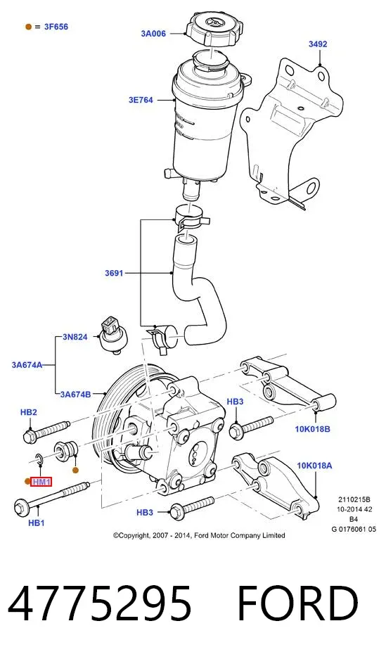 Pierścień uszczelniacza króćca maglownicy 4775295 Ford