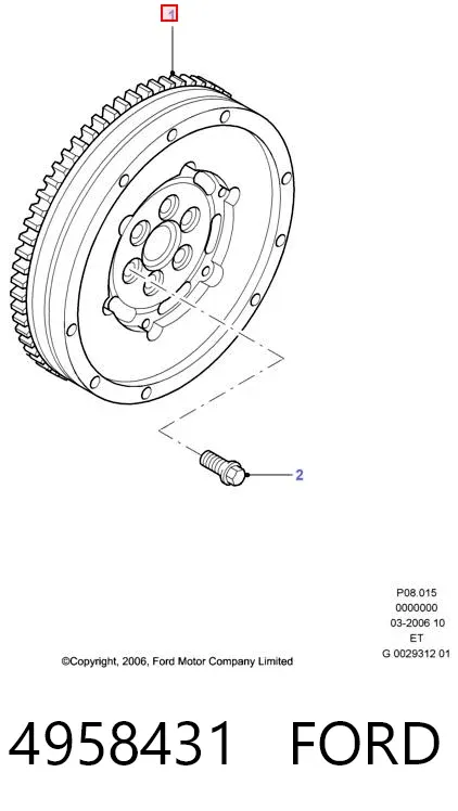 Koło zamachowe silnika 4958431 Ford