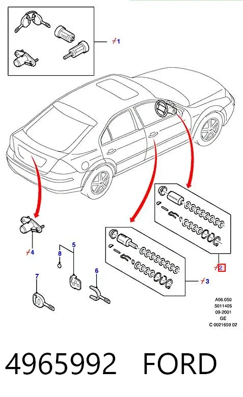 Wkładka stacyjki zapłonowej Ford Mondeo III