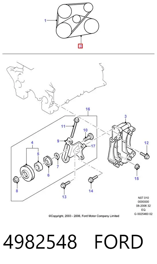 Pas napędowy mechanizmów 4982548 Ford