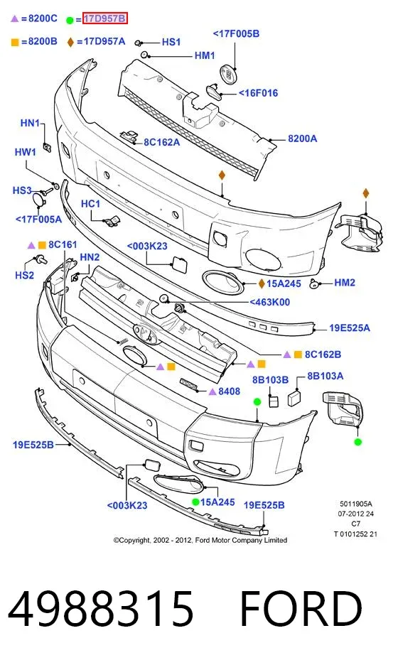 Zderzak przedni 4988315 Ford