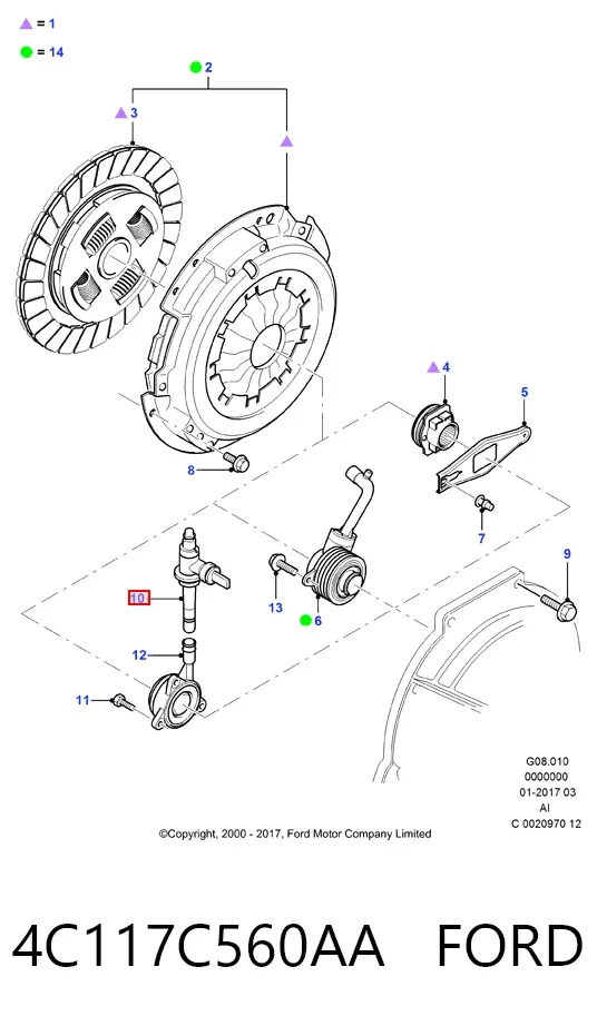 Przewód sprzęgła 4C117C560AA Ford