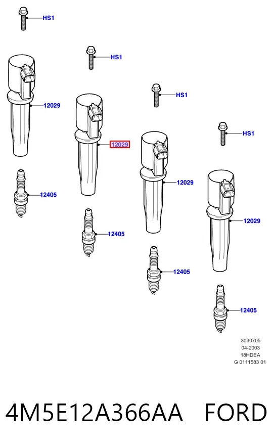 Cewka zapłonowa 4M5E12A366AA Ford