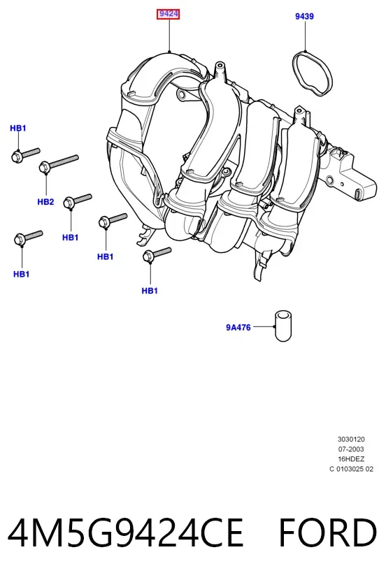 Kolektor ssący 4M5G9424CE Ford