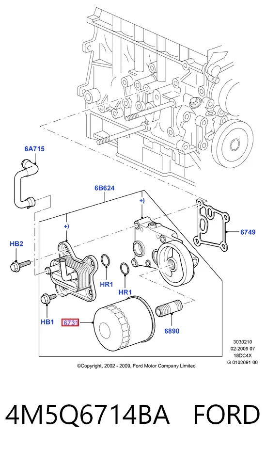 Filtr oleju 4M5Q6714BA Ford