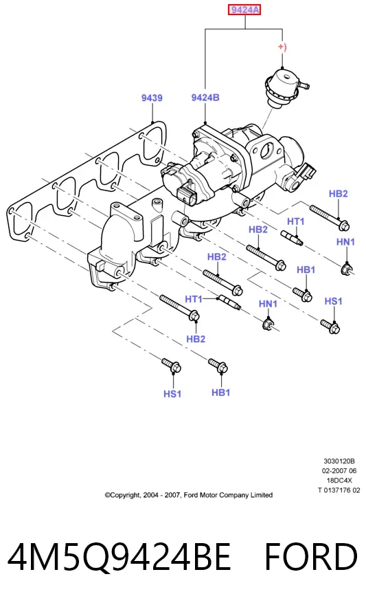 Kolektor ssący 4M5Q9424BE Ford
