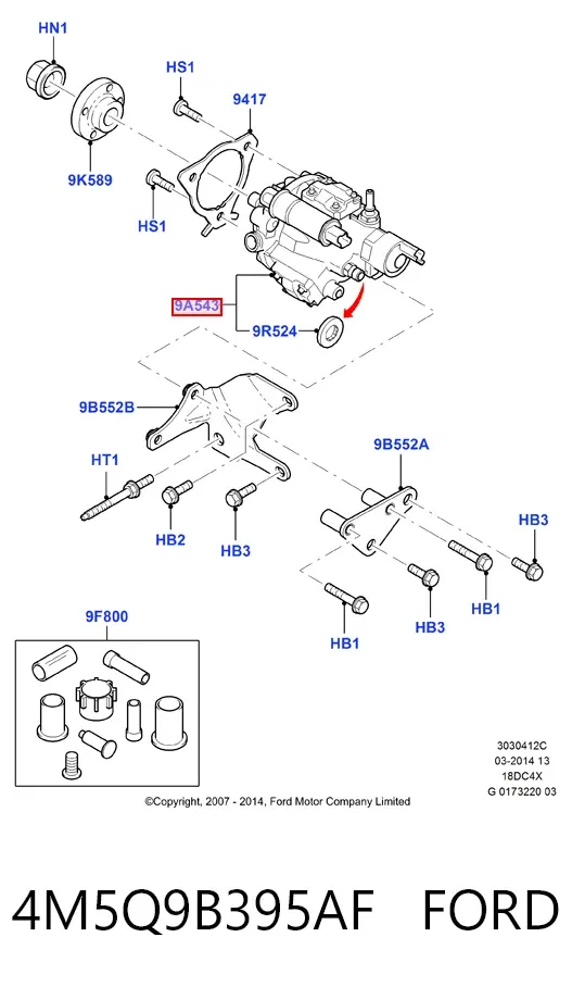 Pompa wtryskowa wysokiego ciśnienia 4M5Q9B395AF Ford