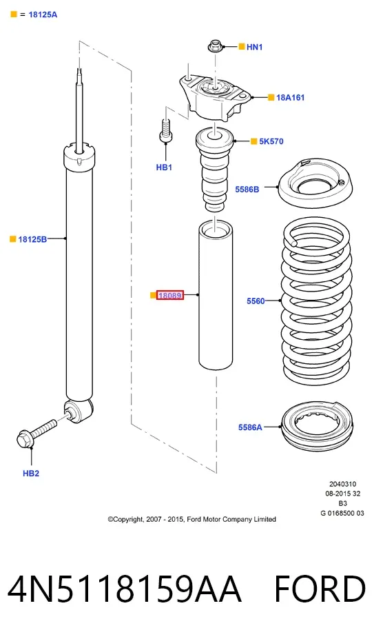 Osłona amortyzatora tylnego 4N5118159AA Ford
