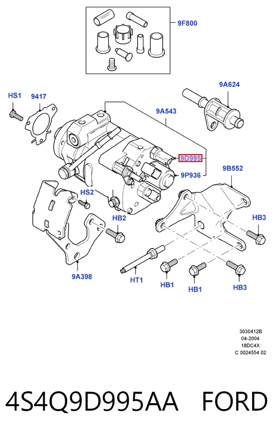 Czujnik temperatury płynu chłodzącego 4S4Q9D995AA Ford
