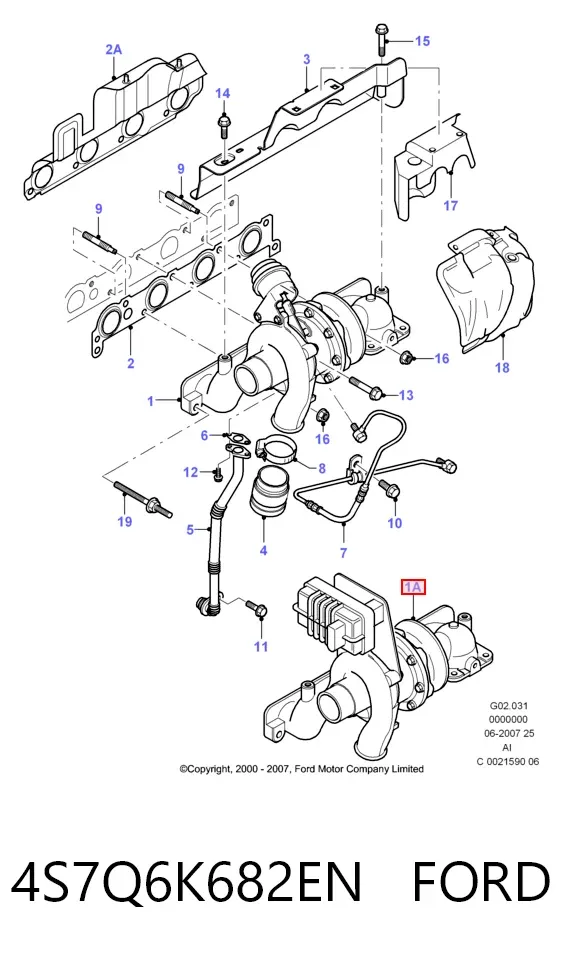 Turbina 4S7Q6K682EN Ford