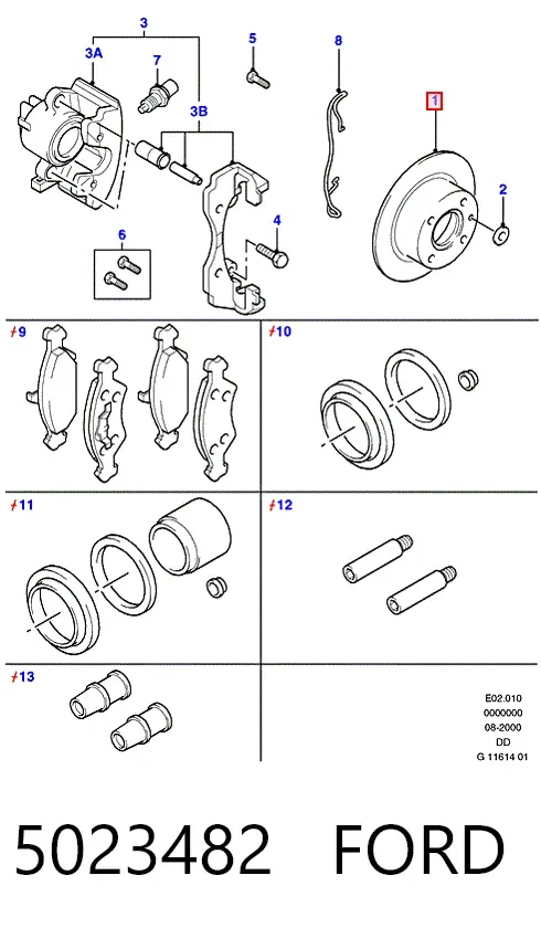 Tarcza hamulcowa przednia 5023482 Ford