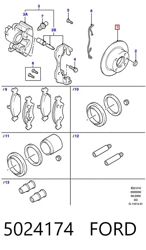Tarcza hamulcowa przednia 5024174 Ford