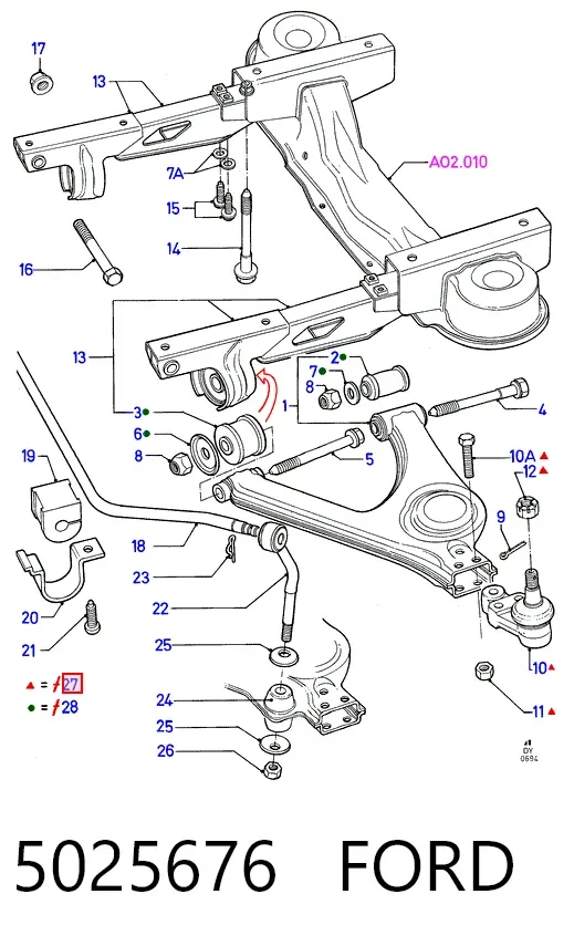 Sworzeń wahacza dolny 5025676 Ford