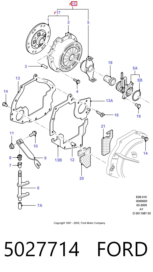 Zestaw sprzęgła (3 części) 5027714 Ford