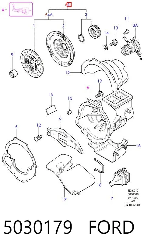 Zestaw sprzęgła (3 części) 5030179 Ford