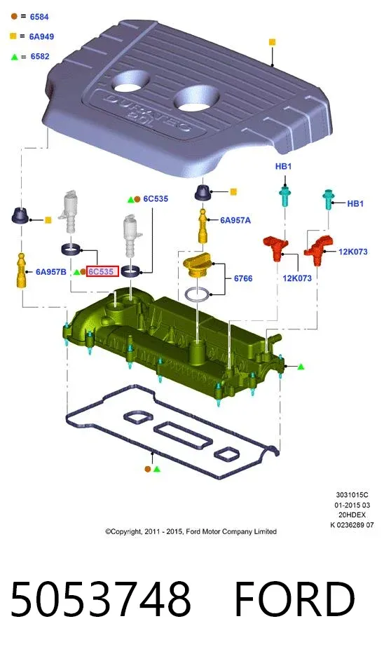 Pierścień uszczelniający gniazda świecy 5053748 Ford