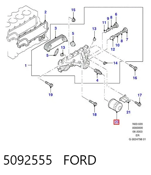 Filtr oleju 5092555 Ford