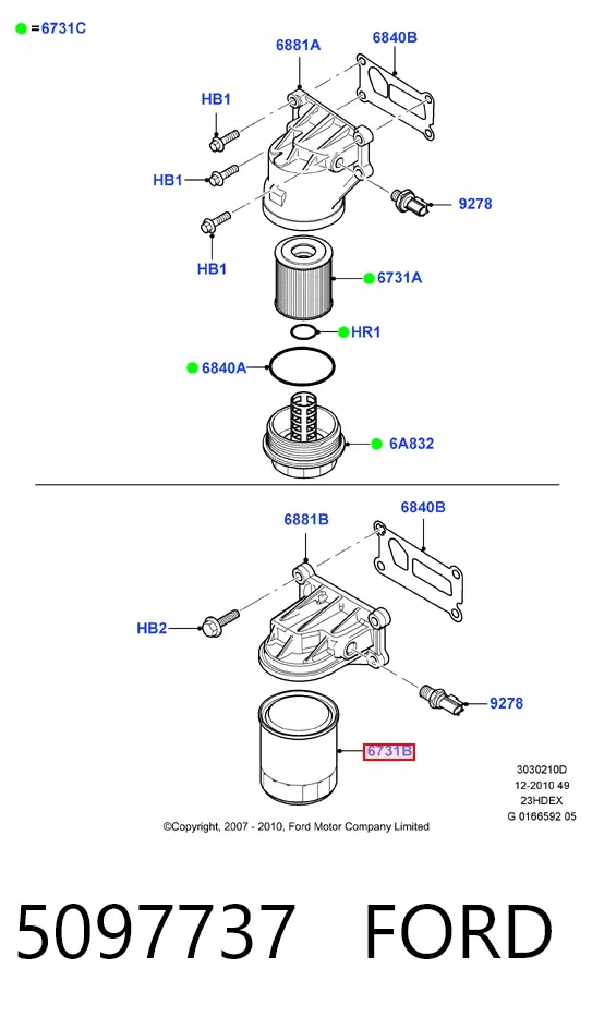 Filtr oleju 5097737 Ford