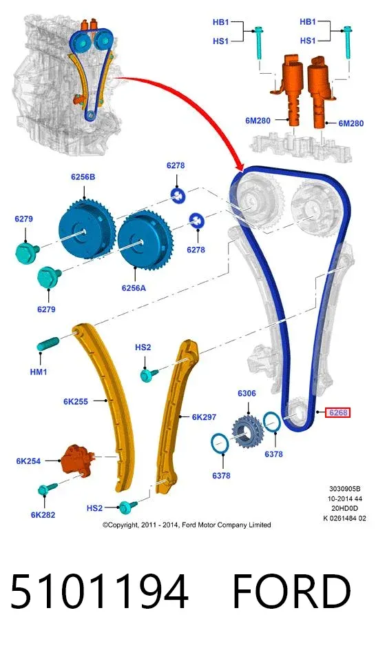 Łańcuch rozrządu Ford Focus III
