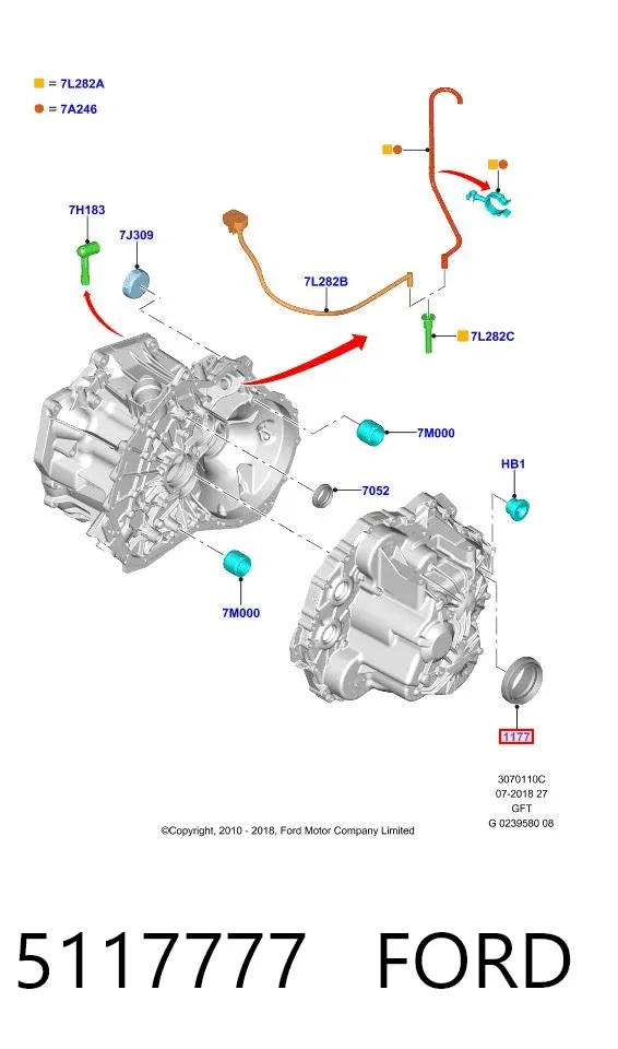 Uszczelniacz półosi mostu przedniego 5117777 Ford