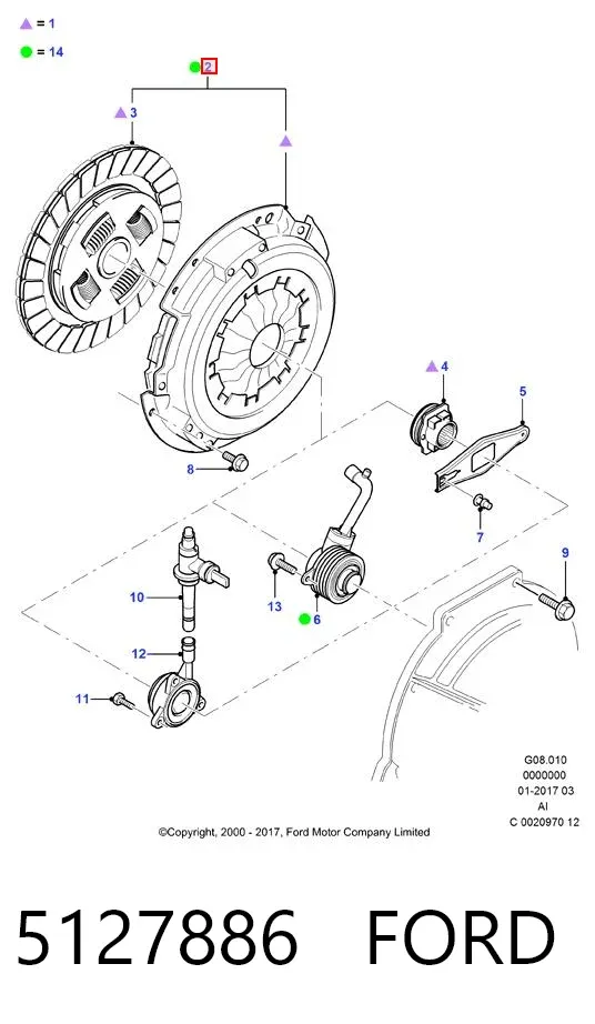 Zestaw sprzęgła (3 części) 5127886 Ford