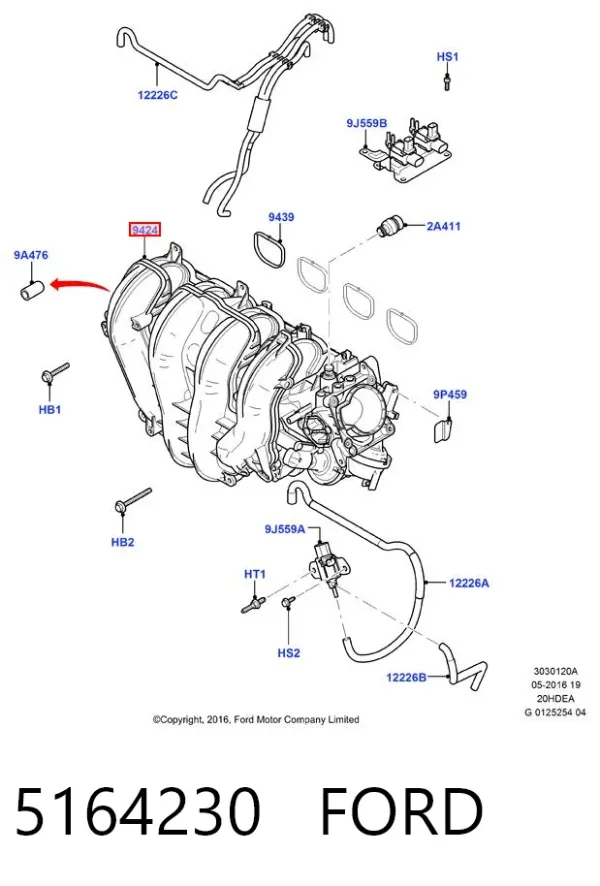 Kolektor ssący 5164230 Ford