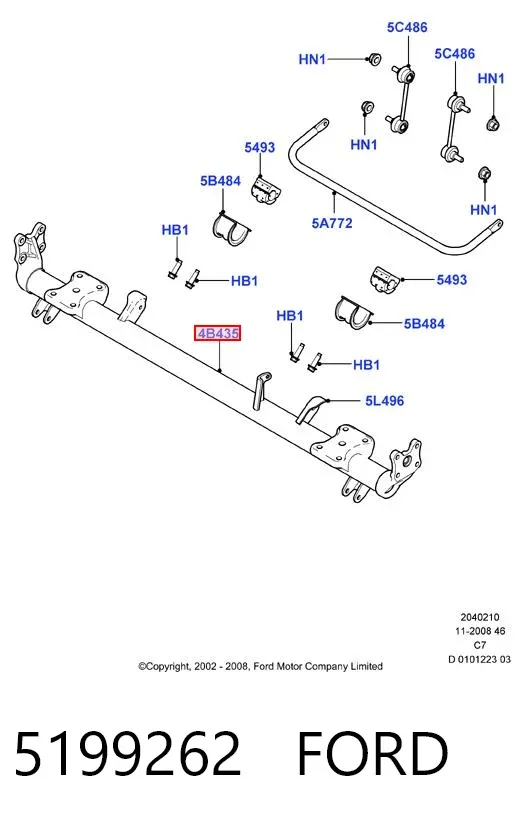 Korpus osi tylnej Ford Connect TC7