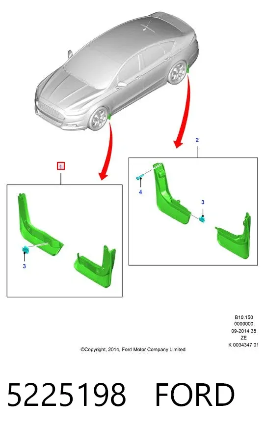 Chlapacze przednie, zestaw Ford Mondeo V