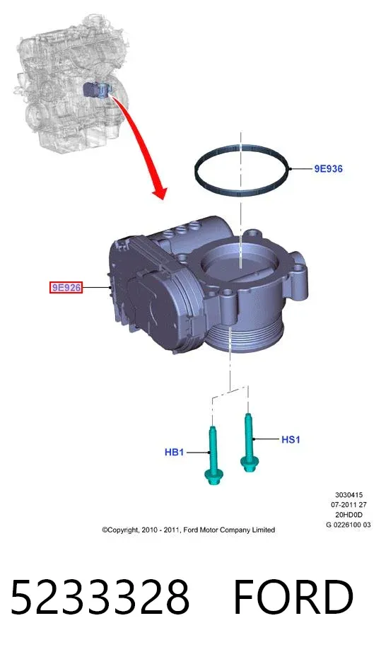 Przepustnica, komplet Ford Explorer U5