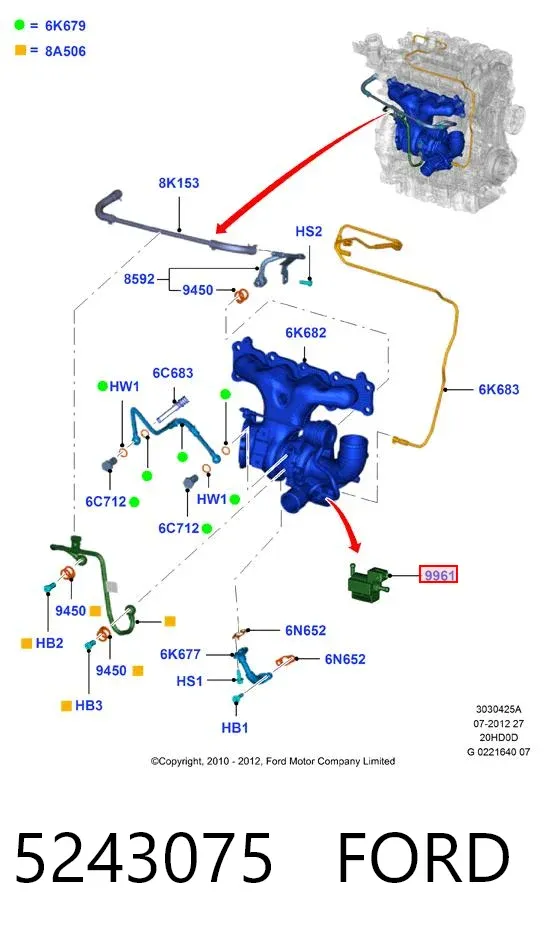 Zawór (aktuator) sterowania turbiną 5243075 Ford