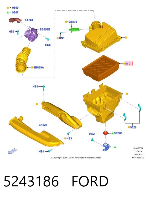 Filtr powietrza 5243186 Ford