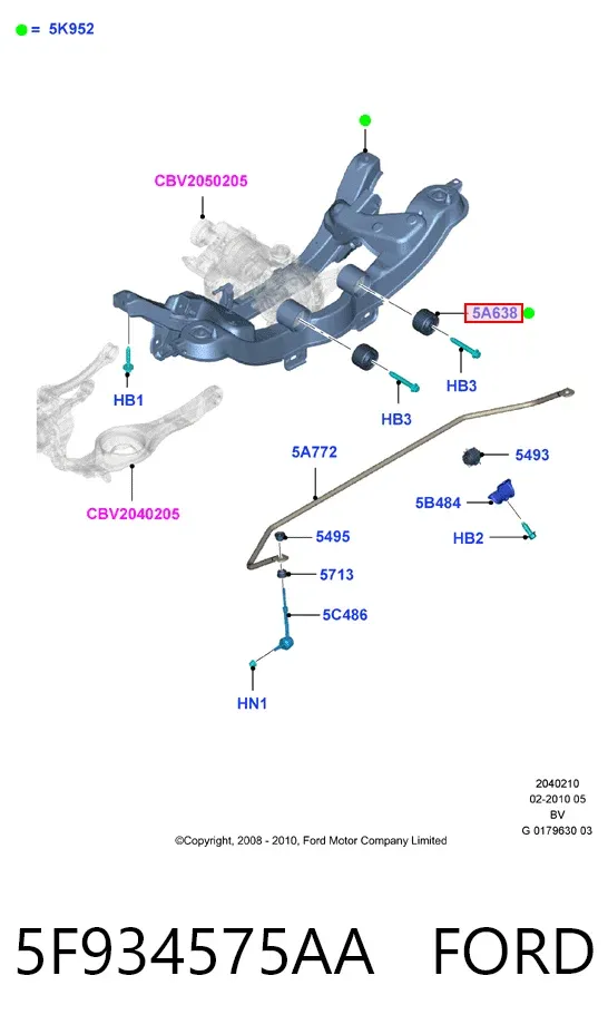 Silentblock tylnej belki 5F934575AA Ford