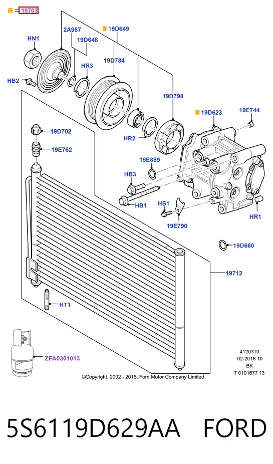Sprężarka klimatyzacji 5S6119D629AA Ford