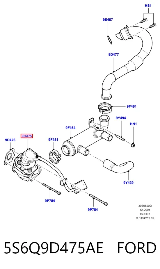 Zawór recyrkulacji spalin EGR 5S6Q9D475AE Ford