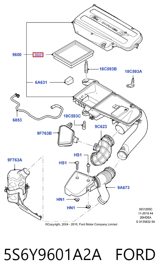 Filtr powietrza 5S6Y9601A2A Ford
