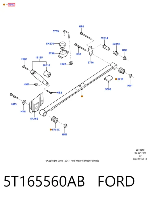 Resor tylny 5T165560AB Ford
