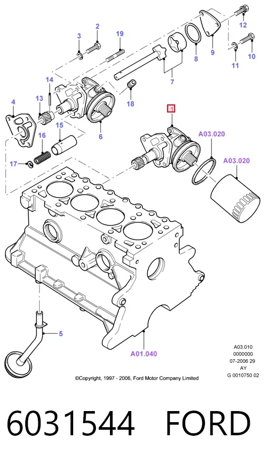 Pompa oleju 6031544 Ford