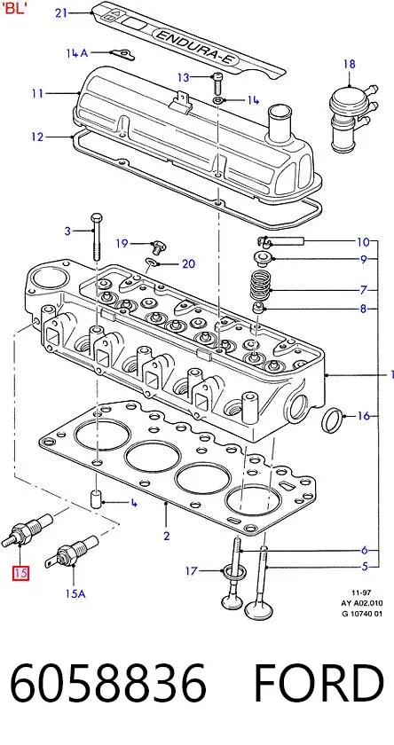 Czujnik temperatury płynu chłodzącego 6058836 Ford