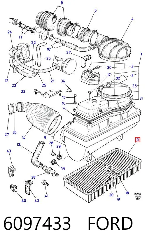 Filtr powietrza 6097433 Ford