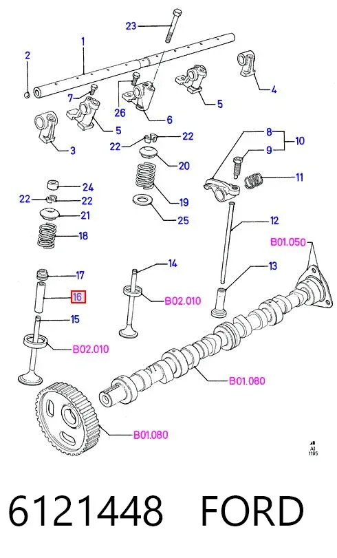 Prowadnica zaworu 6121448 Ford