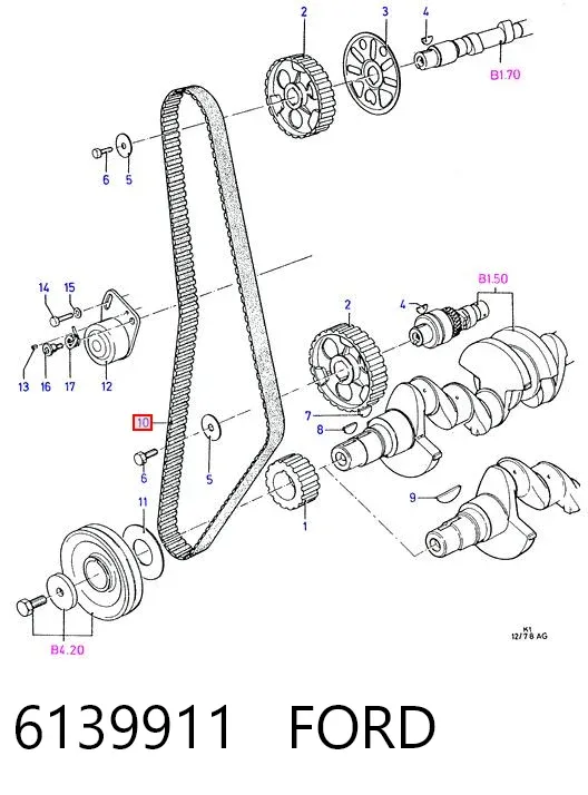 Pasek rozrządu 6139911 Ford