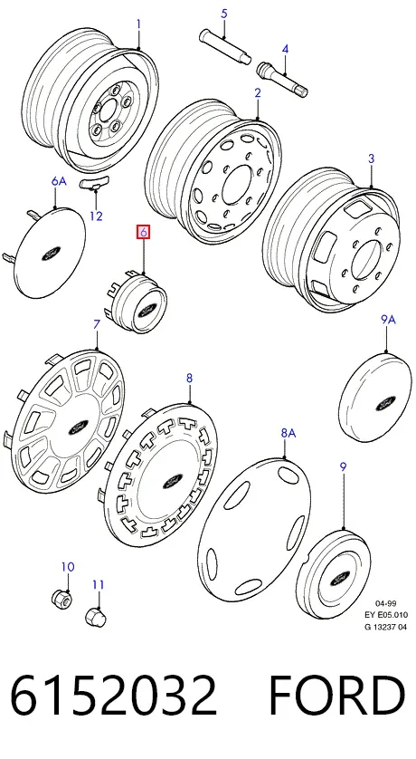 Kołpak do obręczy koła 6152032 Ford